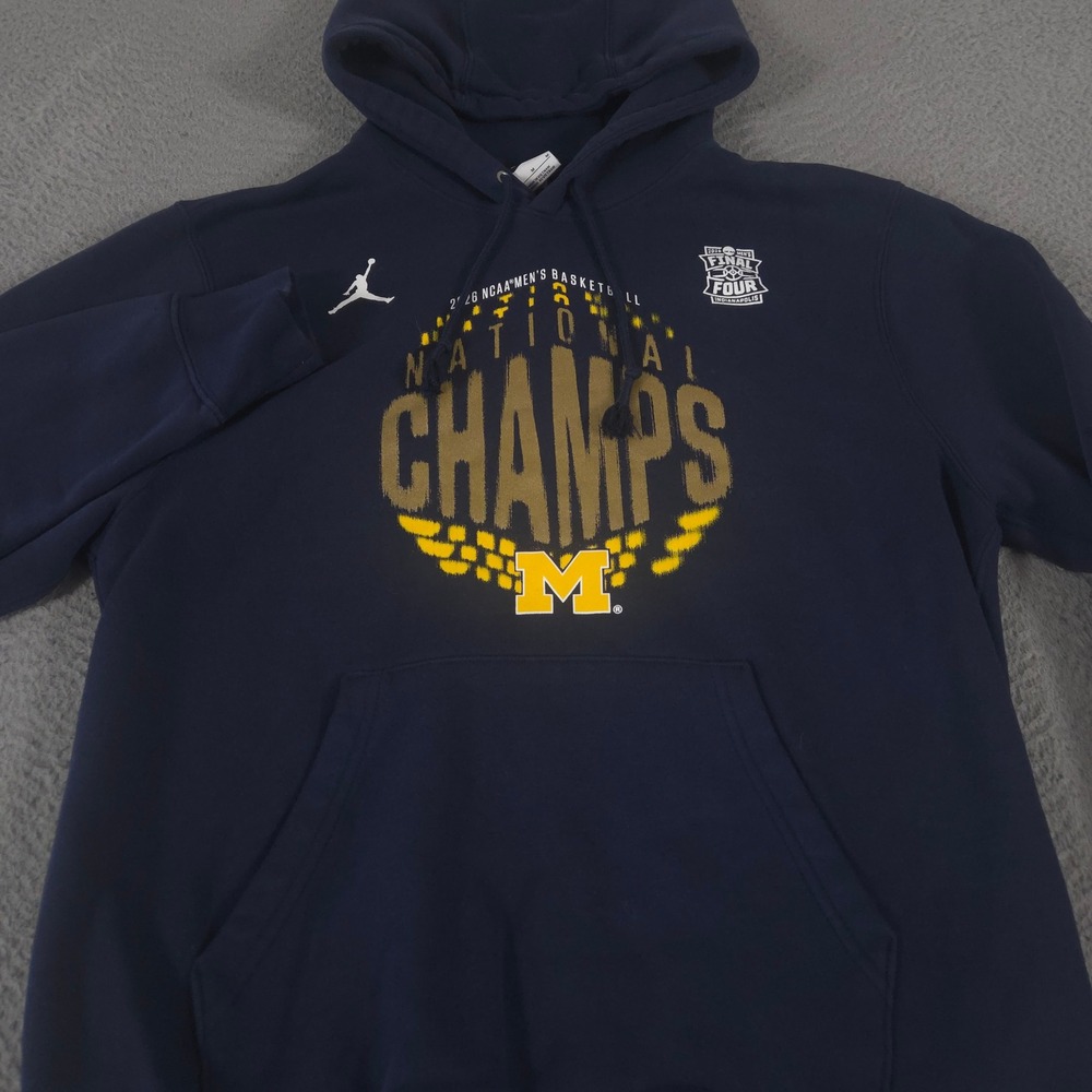 Nike Hoodie Mens M Navy University of Michigan Basketball National Champs NCAA